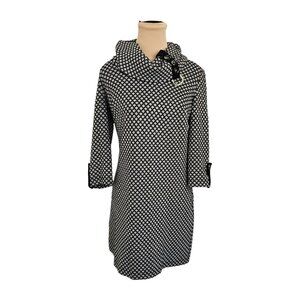 Joseph Ribkoff Black White Patterned Long Sleeve Button Dress / Top Sz 8